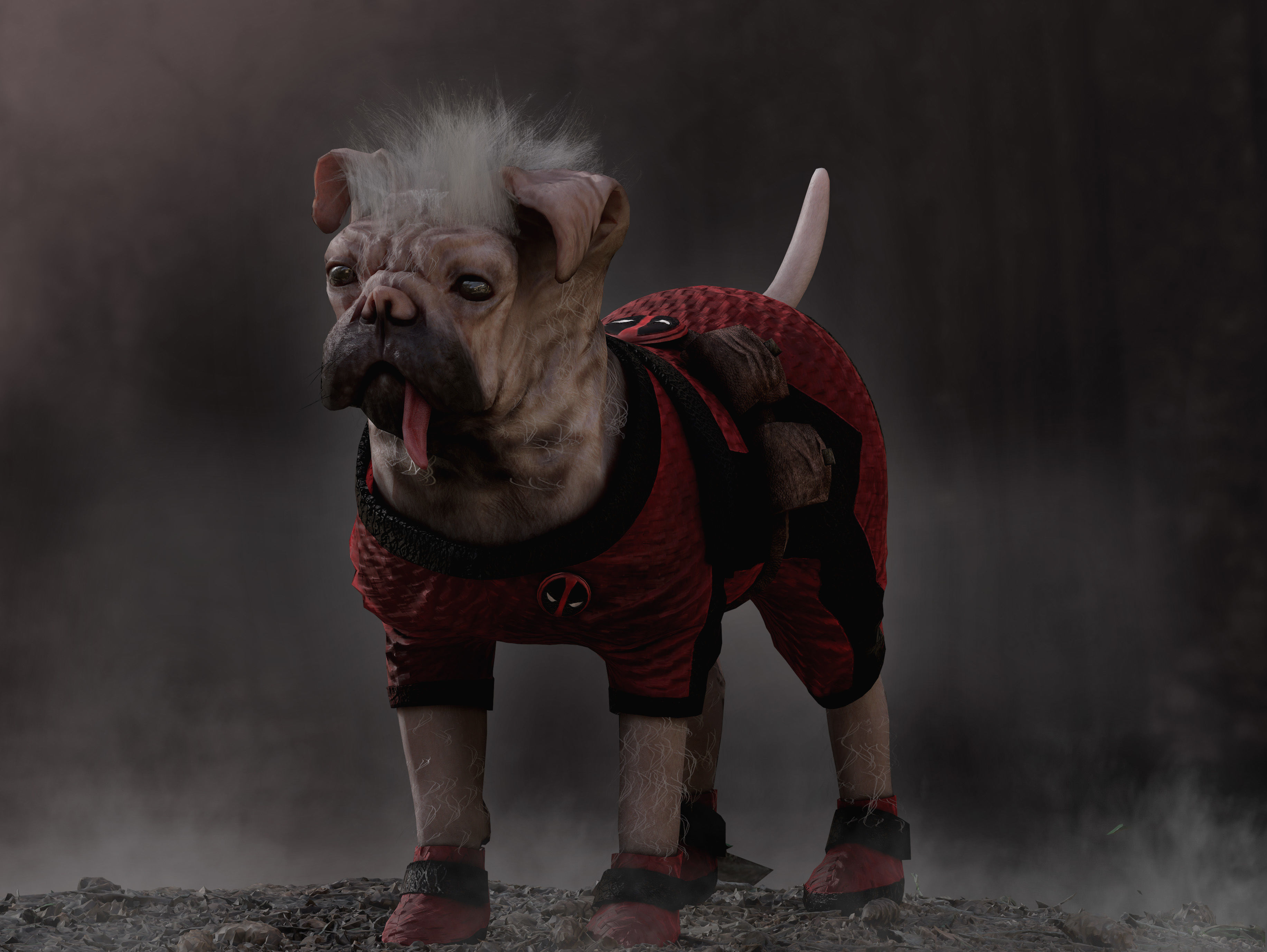 Dogpool Low-poly 3D model_3