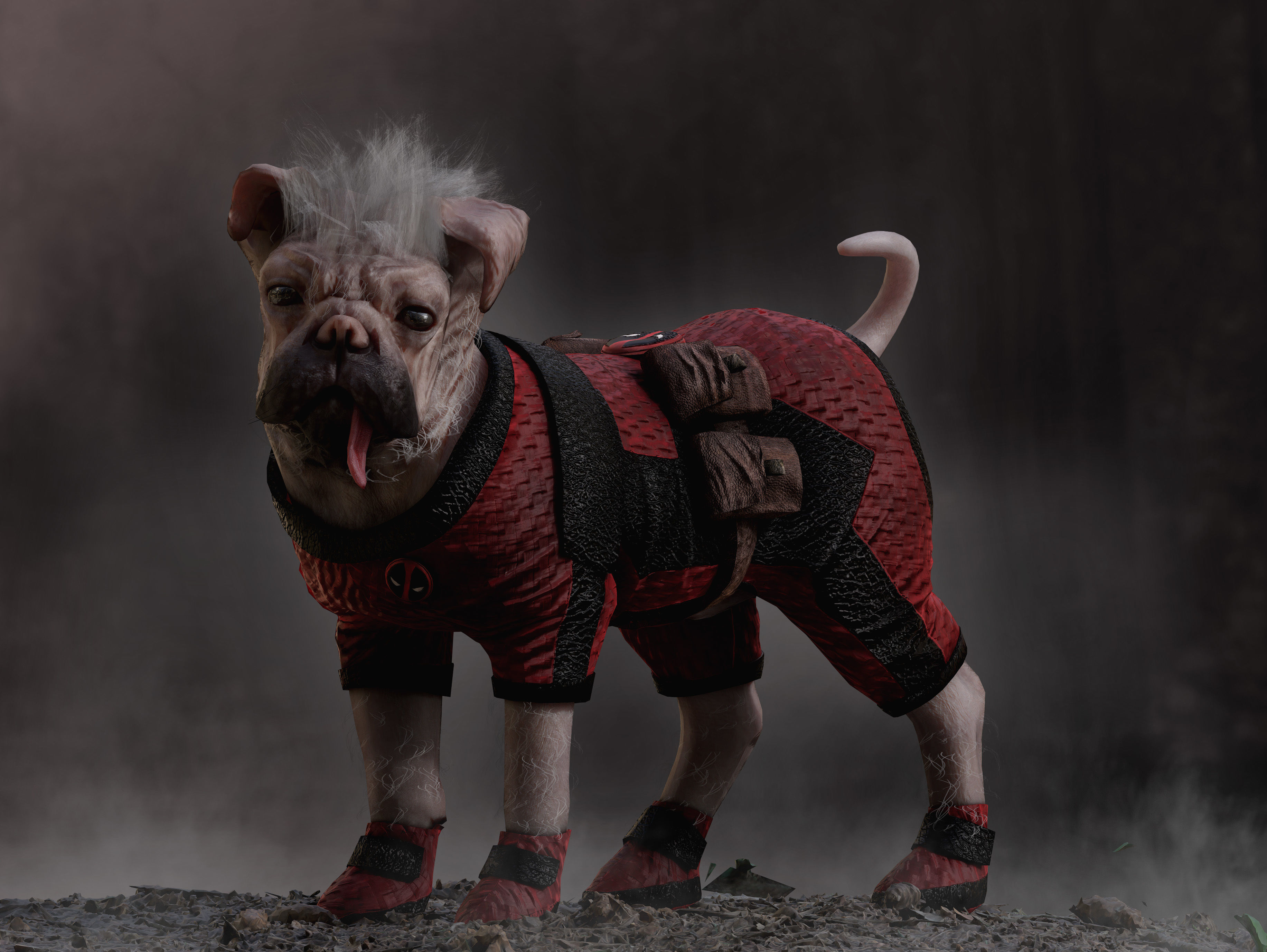 Dogpool Low-poly 3D model_2