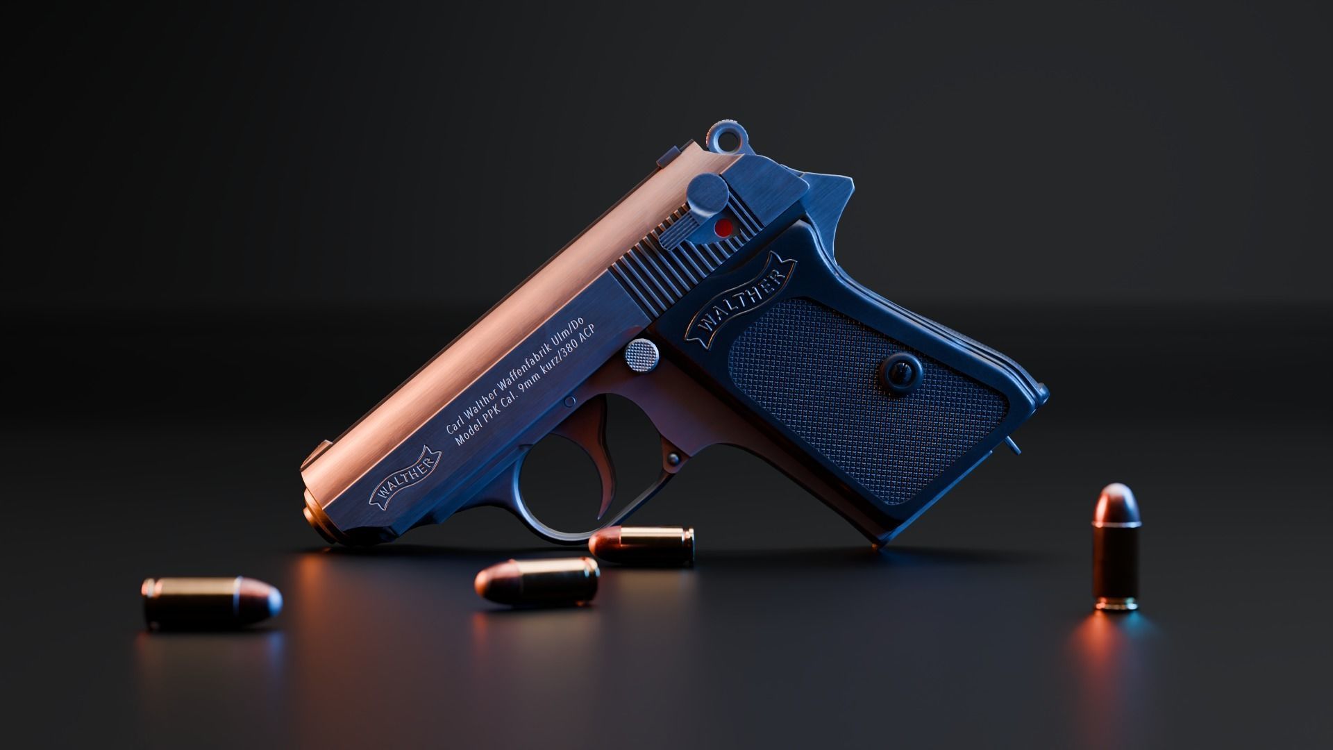 Walther PPK Low-poly 3D model_7