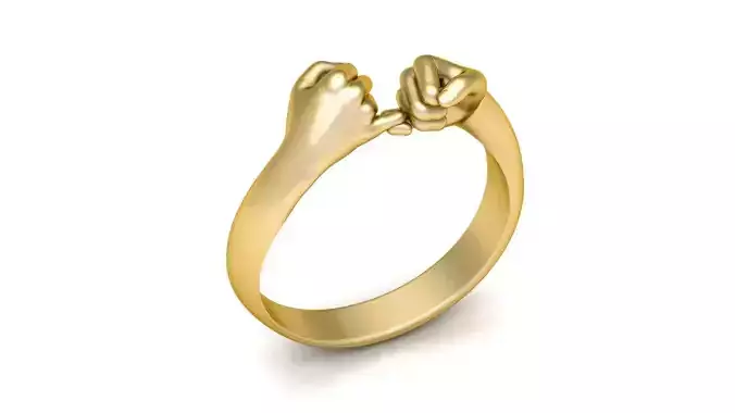 Pinky Promise Hands Ring