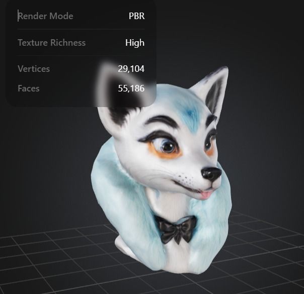 Magical Arctic Fox - Fantasy Character Bust - Stylized 3D Model Free 3D model_3