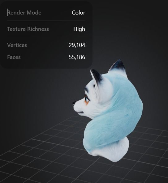 Magical Arctic Fox - Fantasy Character Bust - Stylized 3D Model Free 3D model_4