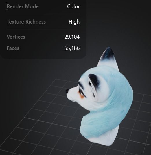 Magical Arctic Fox - Fantasy Character Bust - Stylized 3D Model Free 3D model_8