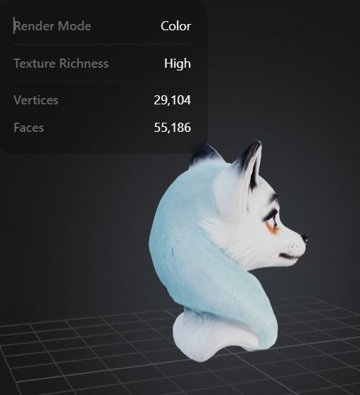 Magical Arctic Fox - Fantasy Character Bust - Stylized 3D Model Free 3D model_11