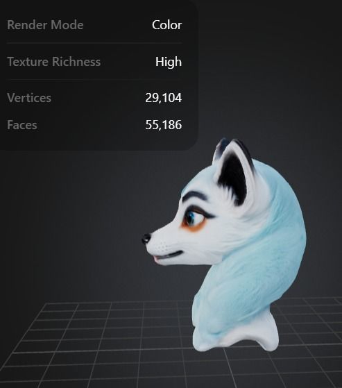 Magical Arctic Fox - Fantasy Character Bust - Stylized 3D Model Free 3D model_10