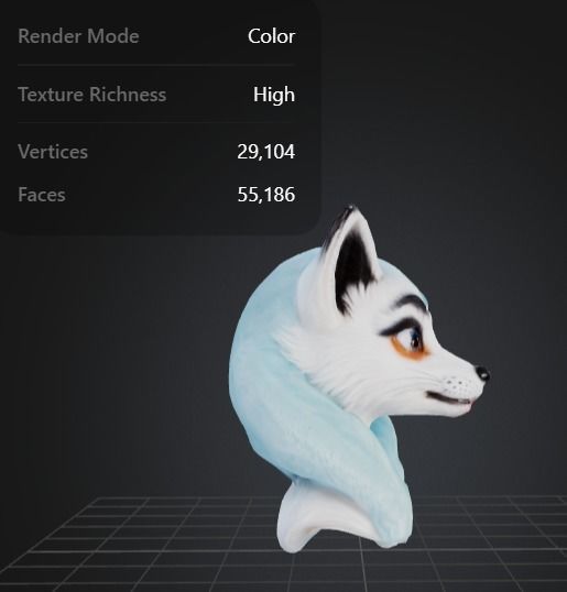 Magical Arctic Fox - Fantasy Character Bust - Stylized 3D Model Free 3D model_9