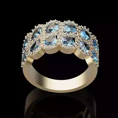 Lux ring silver gold jewelry printable 3D model 3D print model