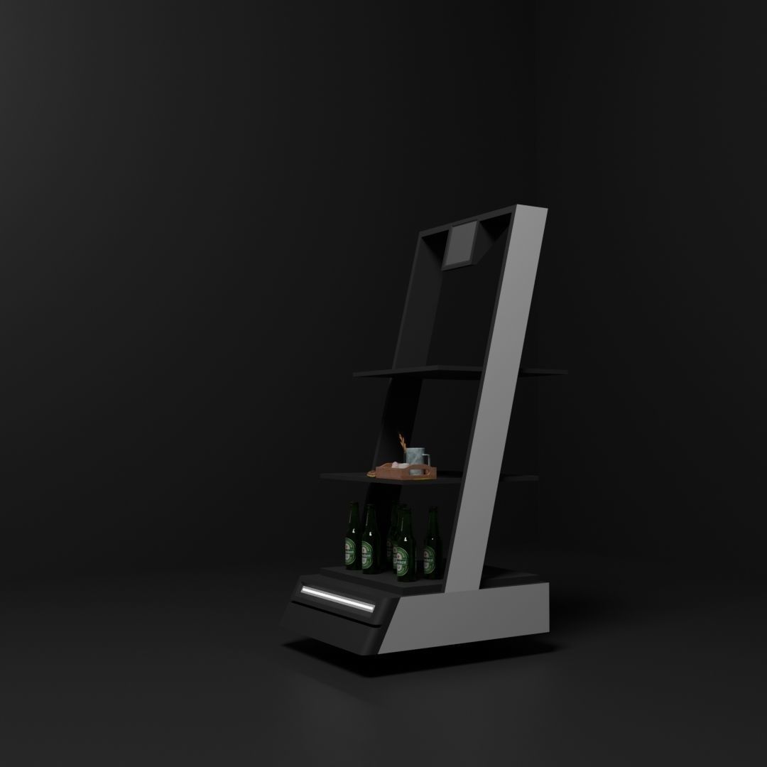 delivery robot Low-poly 3D model_1