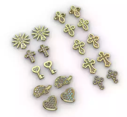 Aretes -Topitos para dama paquete de 10 -v- 3D print model