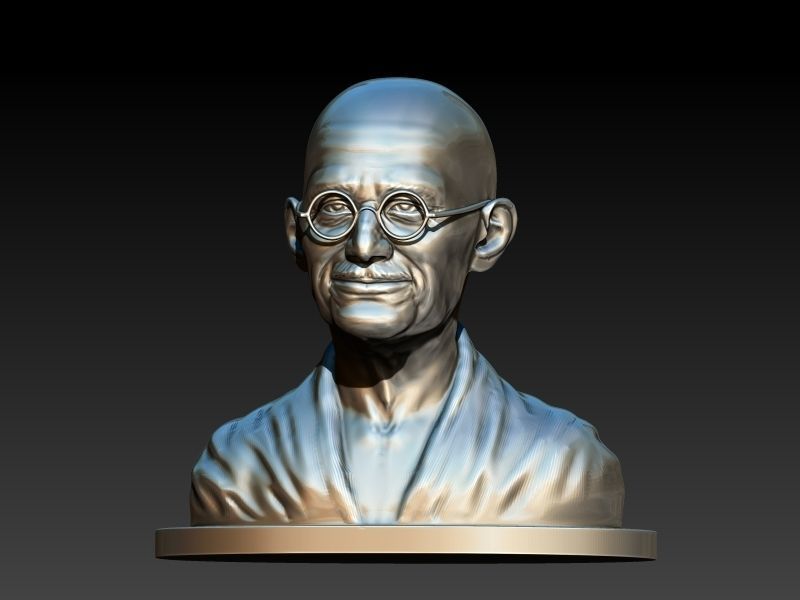 Mahatma Mohan Das Karam Chand Gandhi Statue Sculpture  3D print model_5