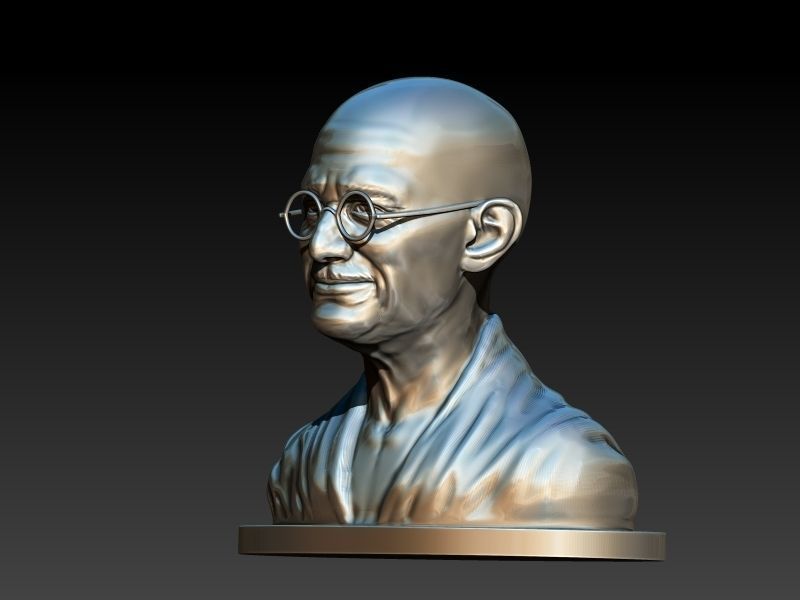 Mahatma Mohan Das Karam Chand Gandhi Statue Sculpture  3D print model_10