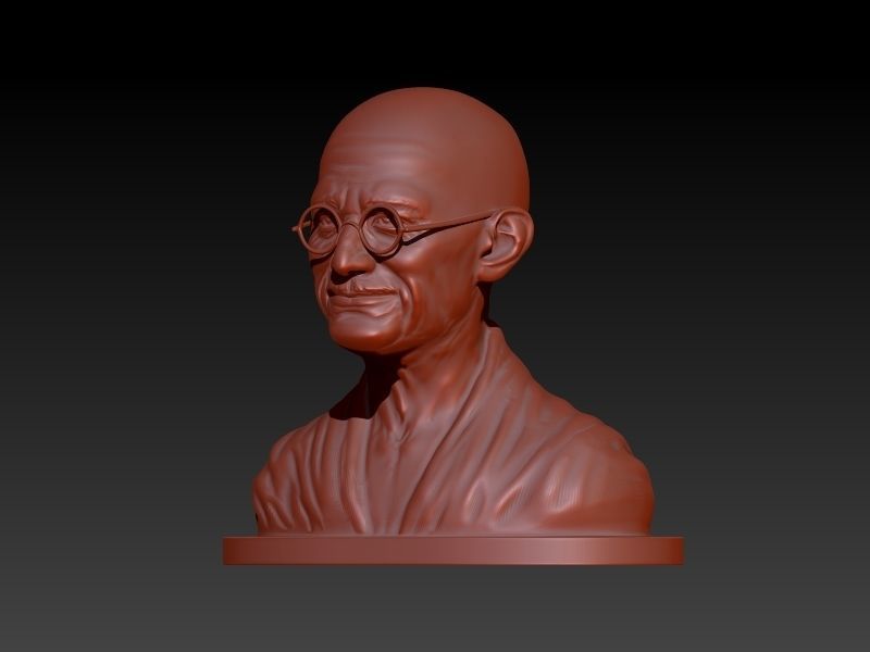 Mahatma Mohan Das Karam Chand Gandhi Statue Sculpture  3D print model_3