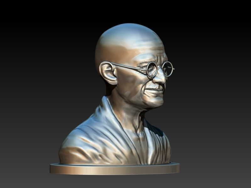 Mahatma Mohan Das Karam Chand Gandhi Statue Sculpture  3D print model_6