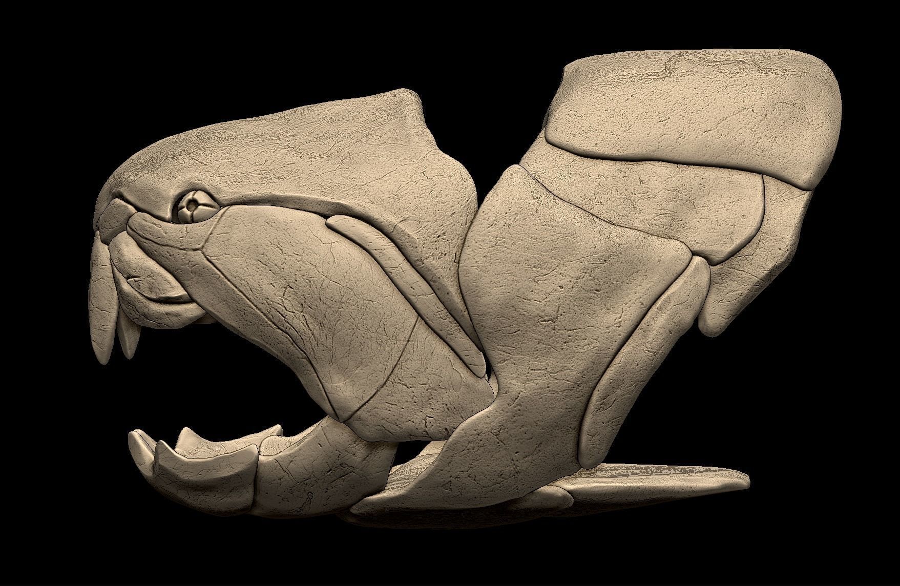 Dunkleosteus Skull 3D print model_1