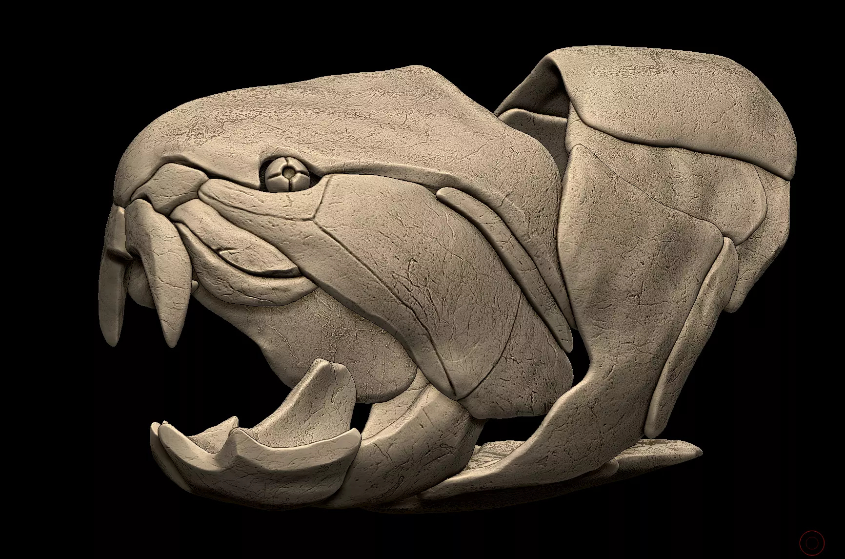 Dunkleosteus Skull 3D print model_0