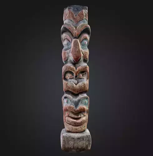 Photorealistic Totem Pole - Low-poly 3D Model Low-poly 3D model Photorealistic Totem Pole - Low-poly 3D Model Low-poly 3D model