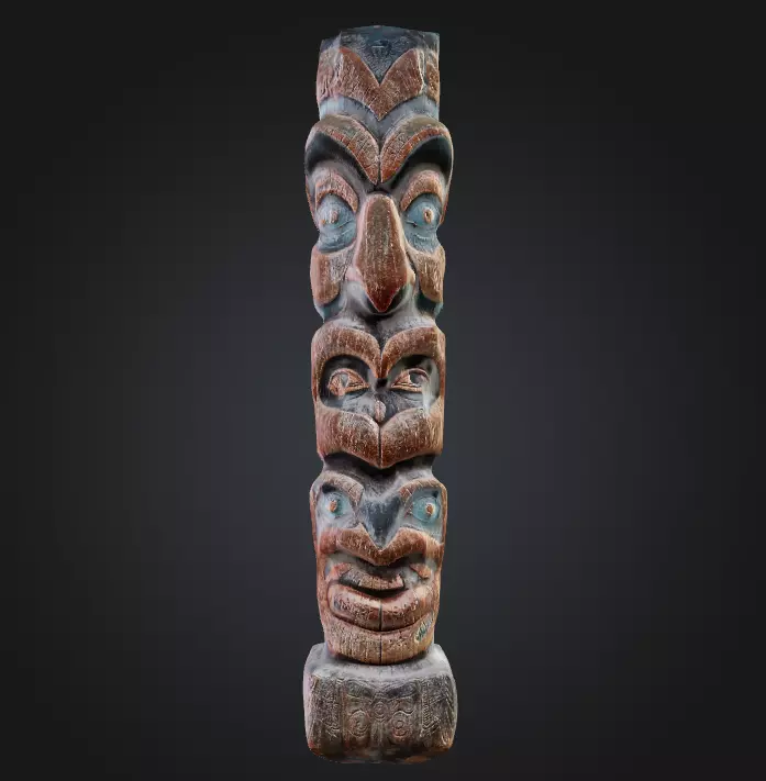 Photorealistic Totem Pole - Low-poly 3D Model Low-poly 3D model_0