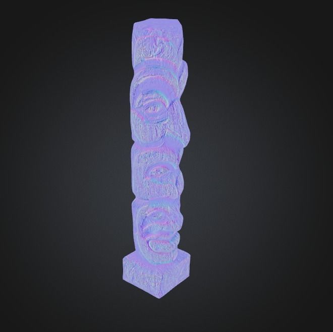 Photorealistic Totem Pole - Low-poly 3D Model Low-poly 3D model_4