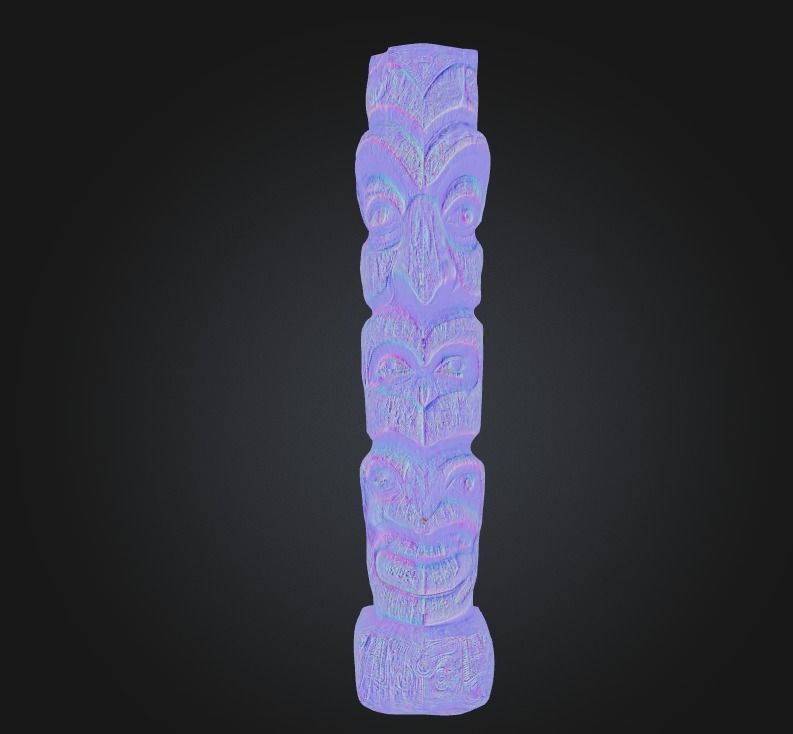 Photorealistic Totem Pole - Low-poly 3D Model Low-poly 3D model_5