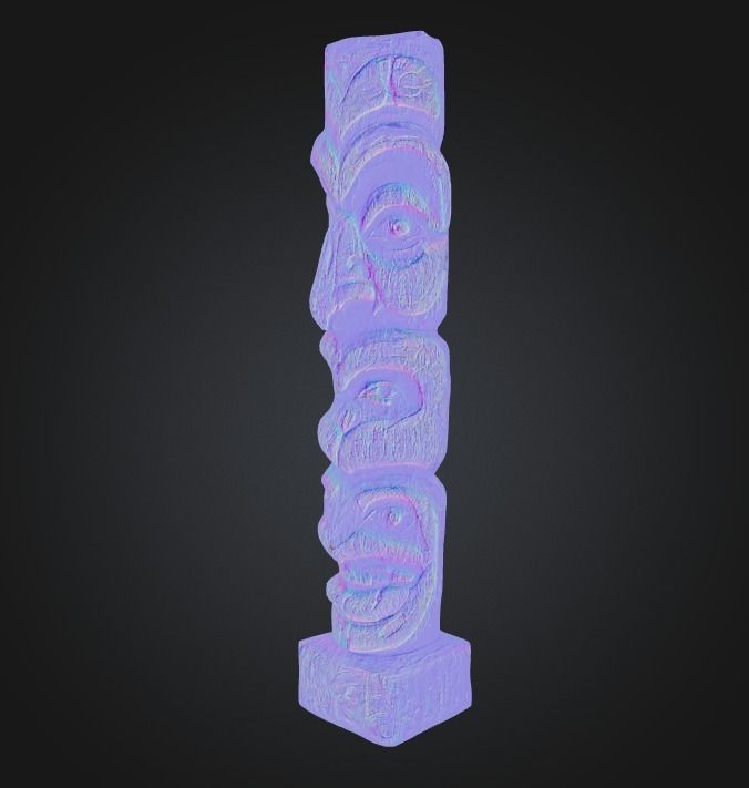 Photorealistic Totem Pole - Low-poly 3D Model Low-poly 3D model_6