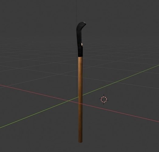 long handled sickle Low-poly 3D model