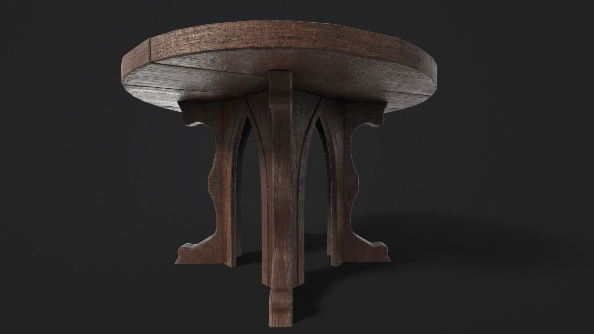 Gothic Church Table  Low-poly 3D model_4