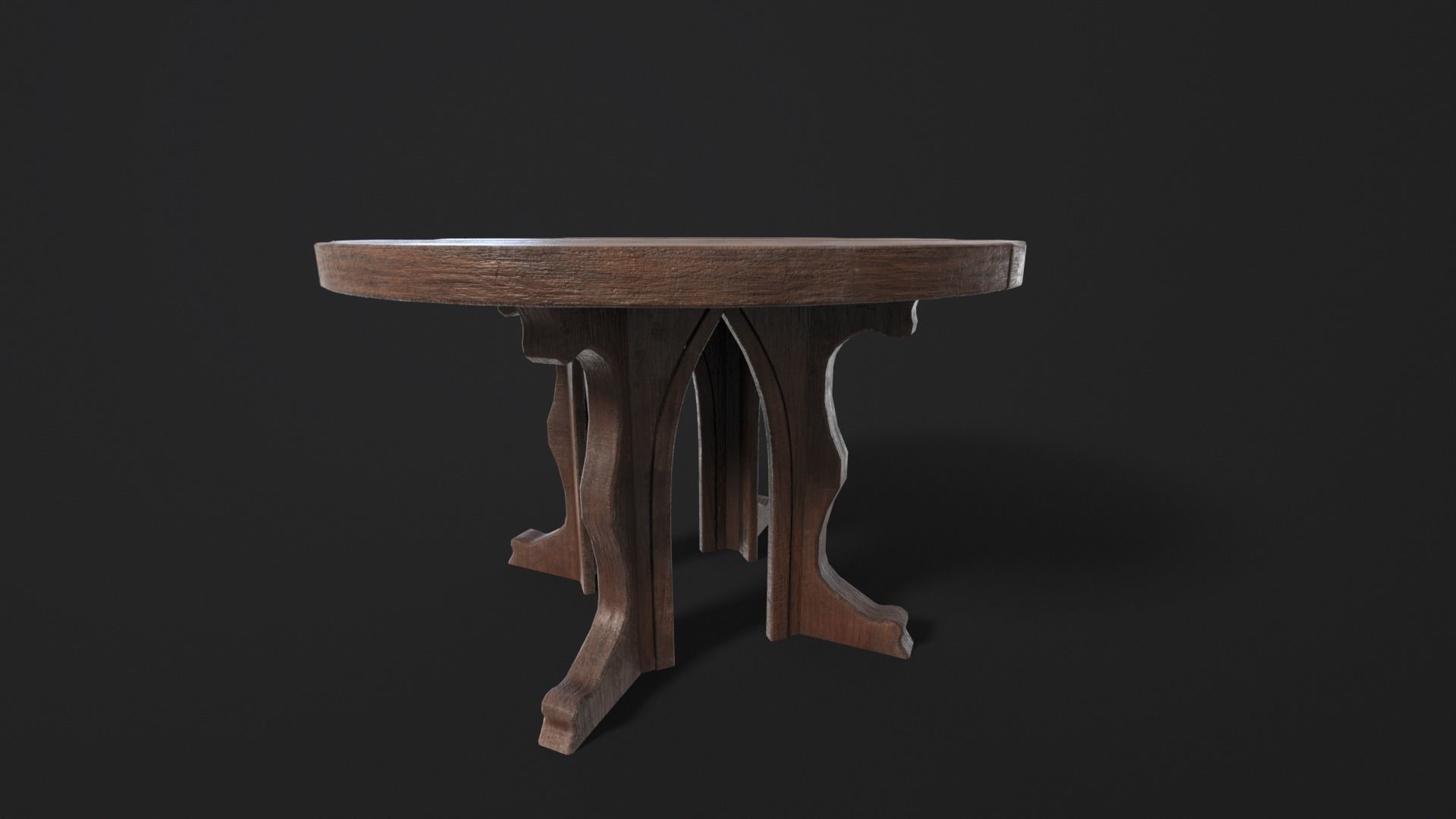 Gothic Church Table  Low-poly 3D model_7