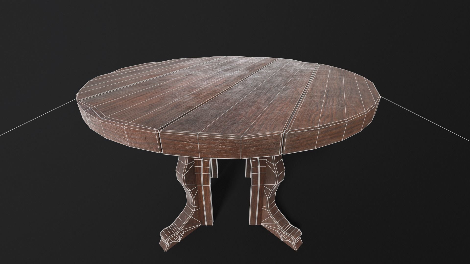 Gothic Church Table  Low-poly 3D model_16