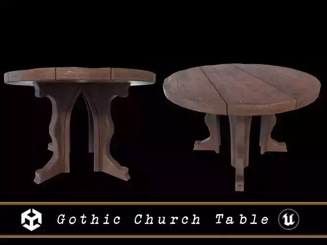 Gothic Church Table  Low-poly 3D model