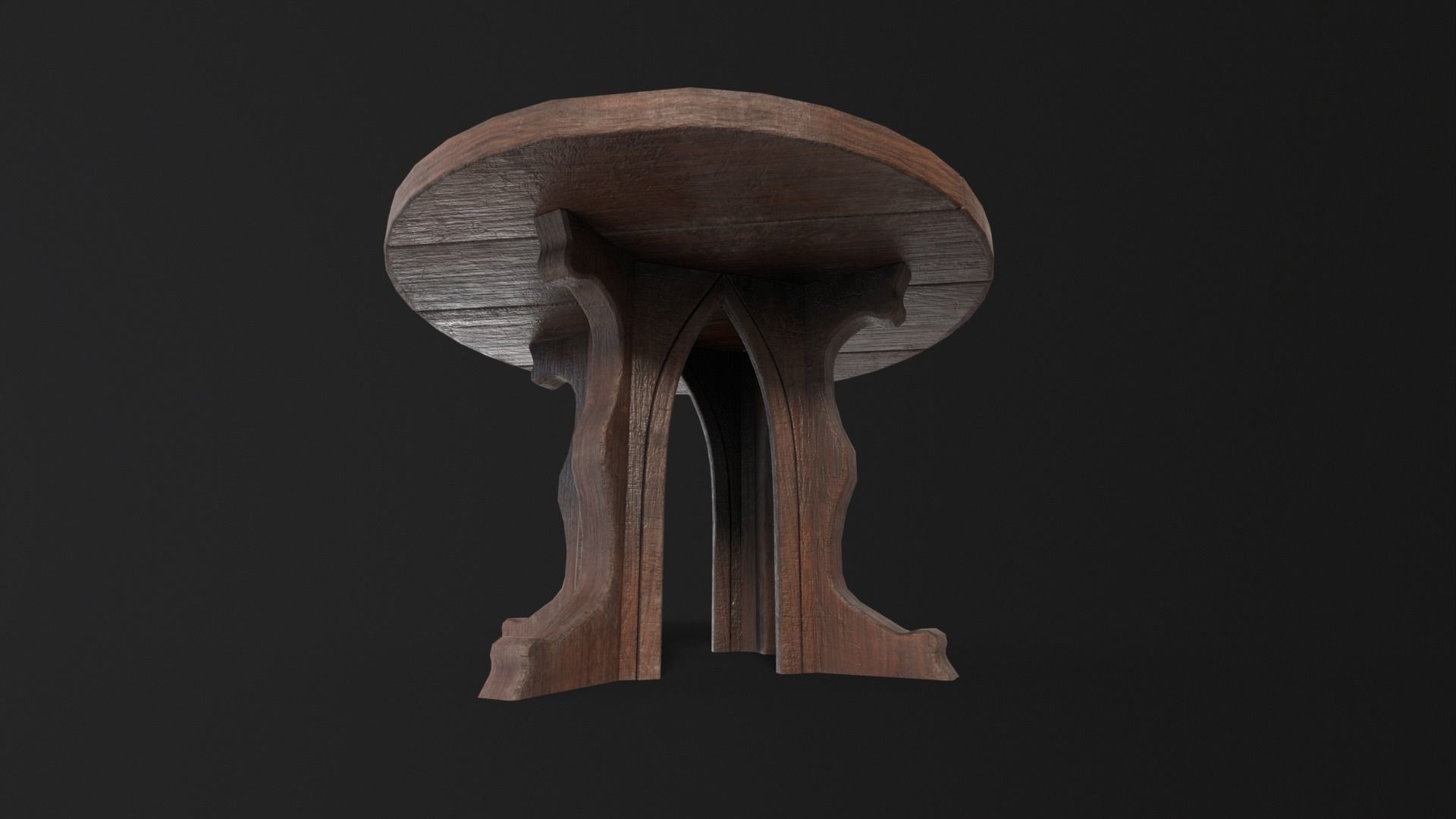 Gothic Church Table  Low-poly 3D model_8