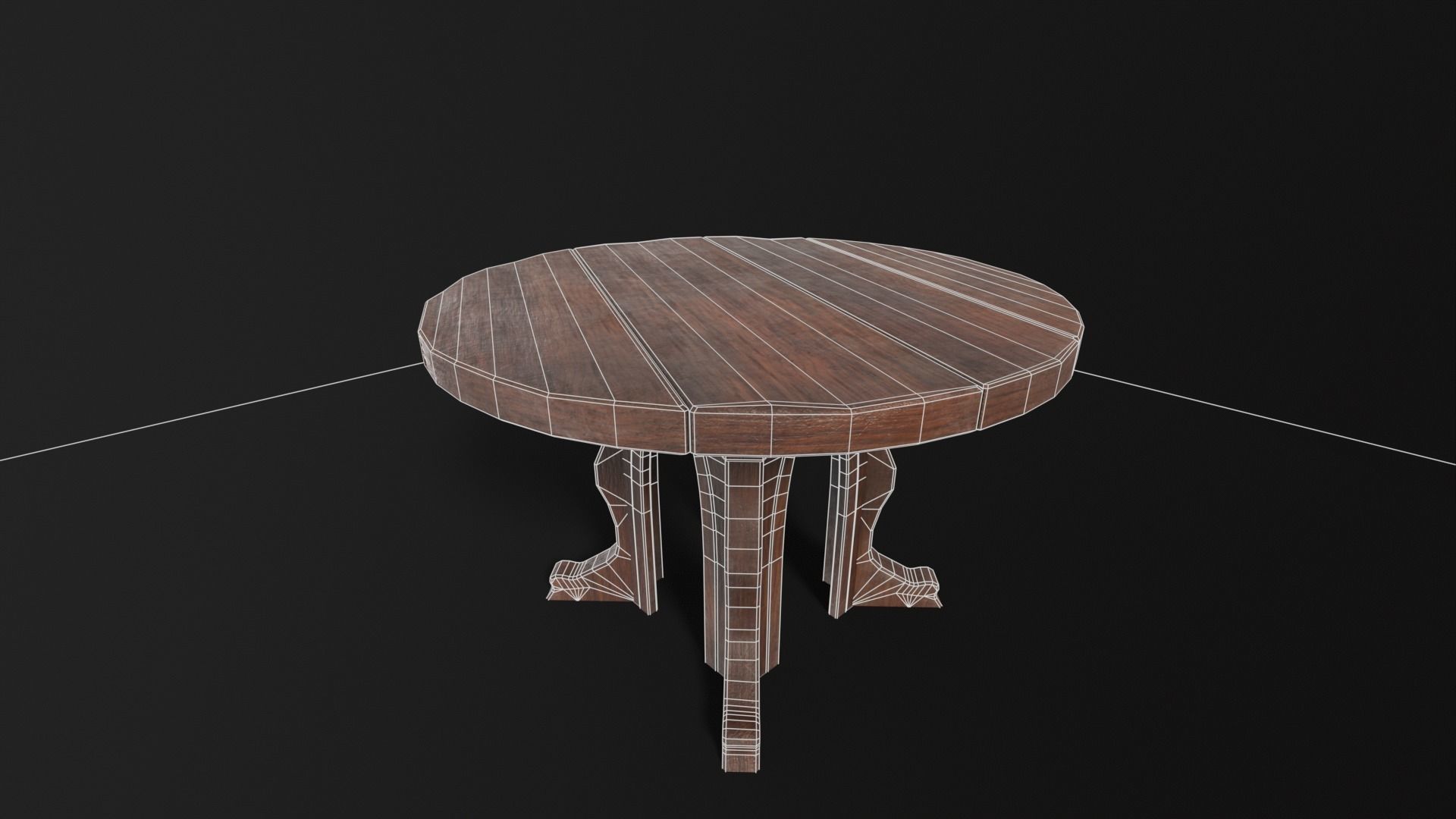 Gothic Church Table  Low-poly 3D model_12