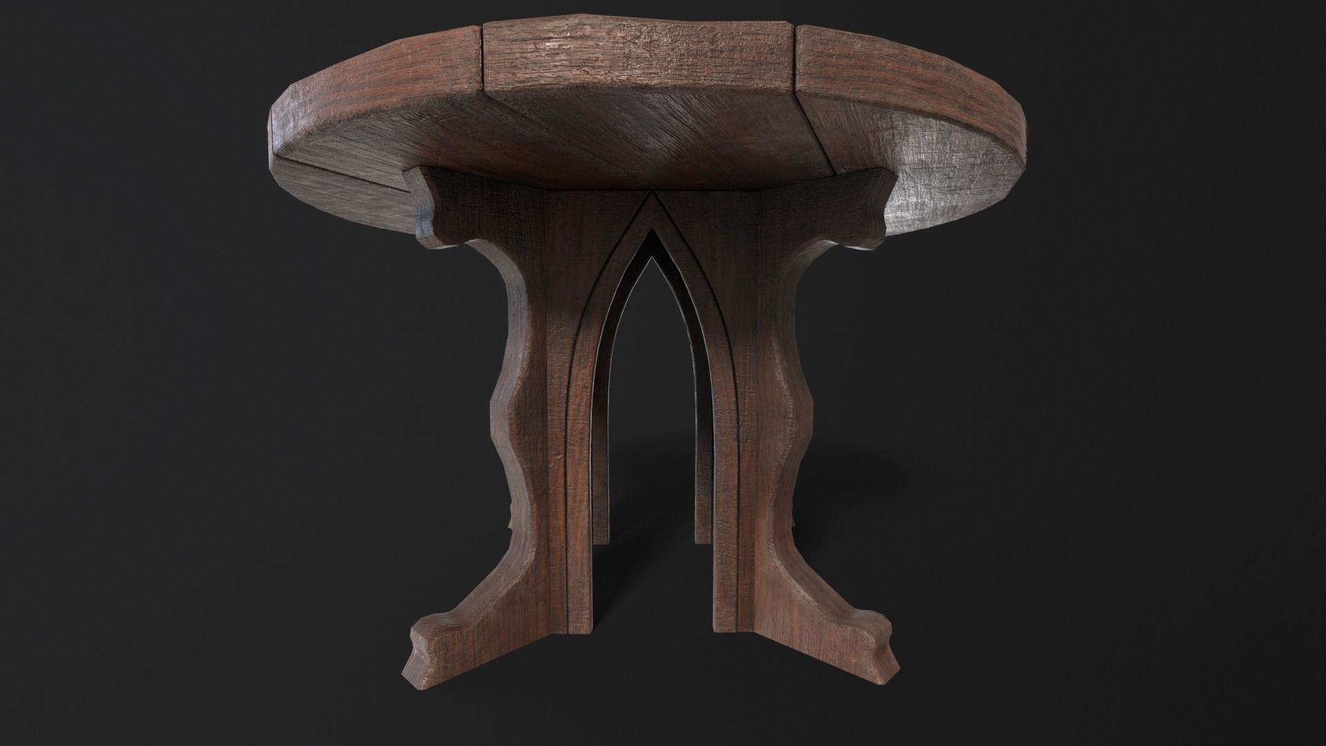 Gothic Church Table  Low-poly 3D model_6
