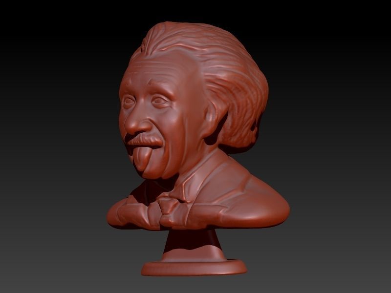 Albert Einstein Bust Statue sculpture 3D print model_13
