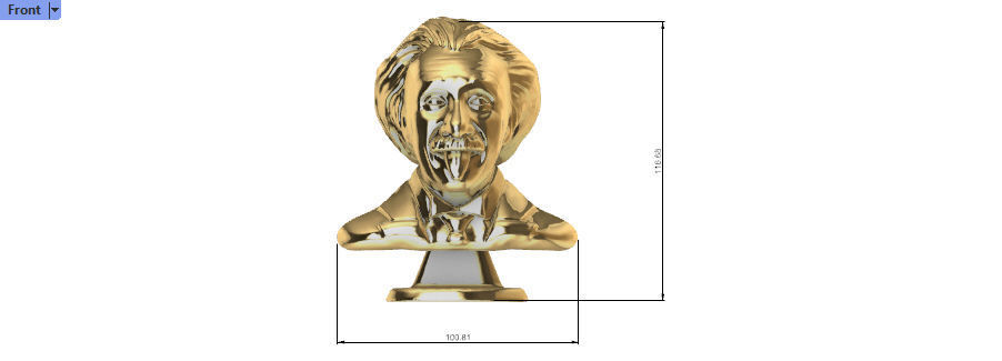 Albert Einstein Bust Statue sculpture 3D print model_10