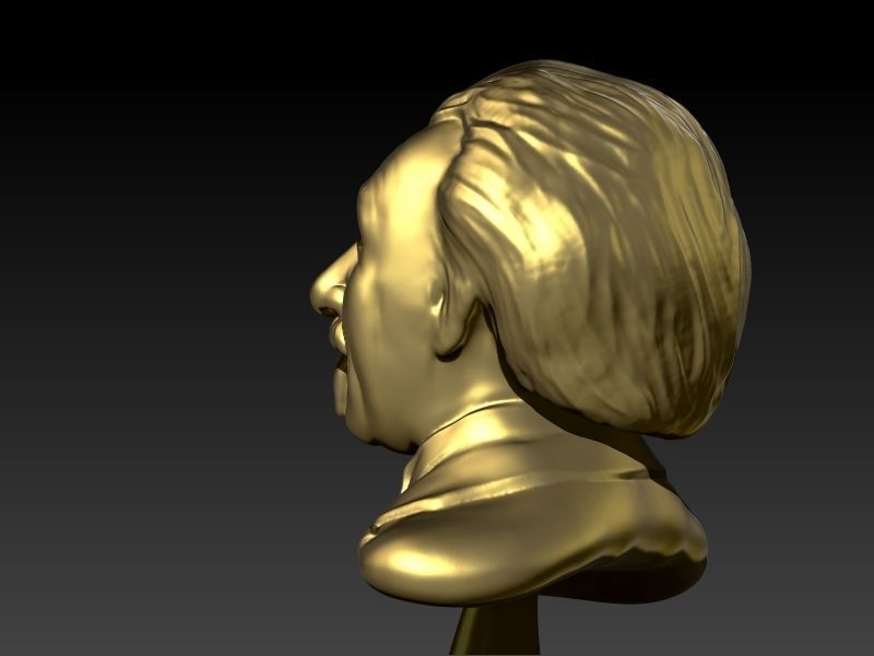 Albert Einstein Bust Statue sculpture 3D print model_11