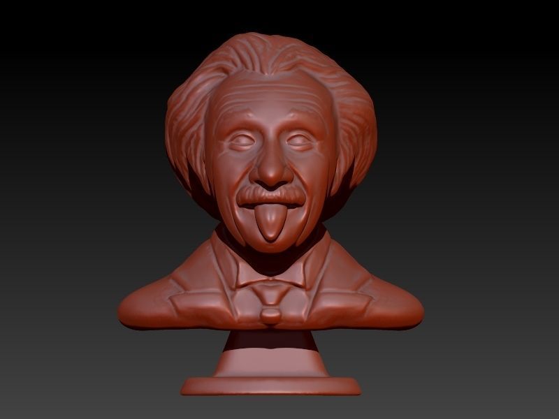 Albert Einstein Bust Statue sculpture 3D print model_6
