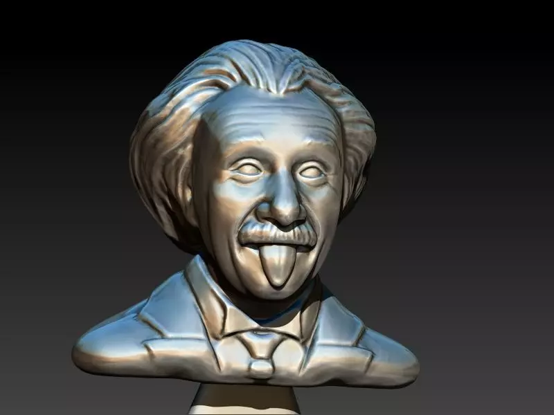 Albert Einstein Bust Statue sculpture 3D print model_0