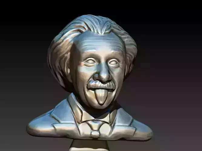 Albert Einstein Bust Statue sculpture 3D print model