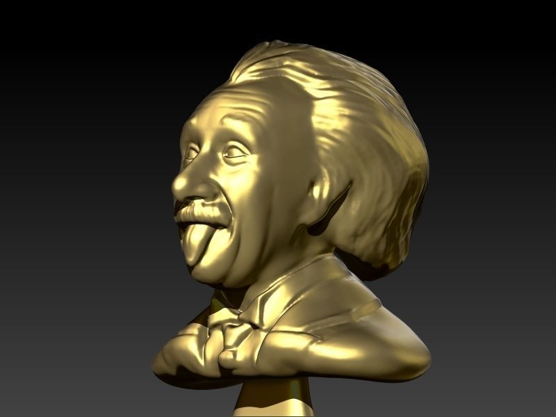 Albert Einstein Bust Statue sculpture 3D print model_1