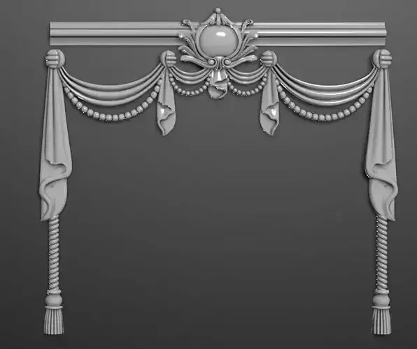 A woven curtain-shaped decor ready for CNC milling