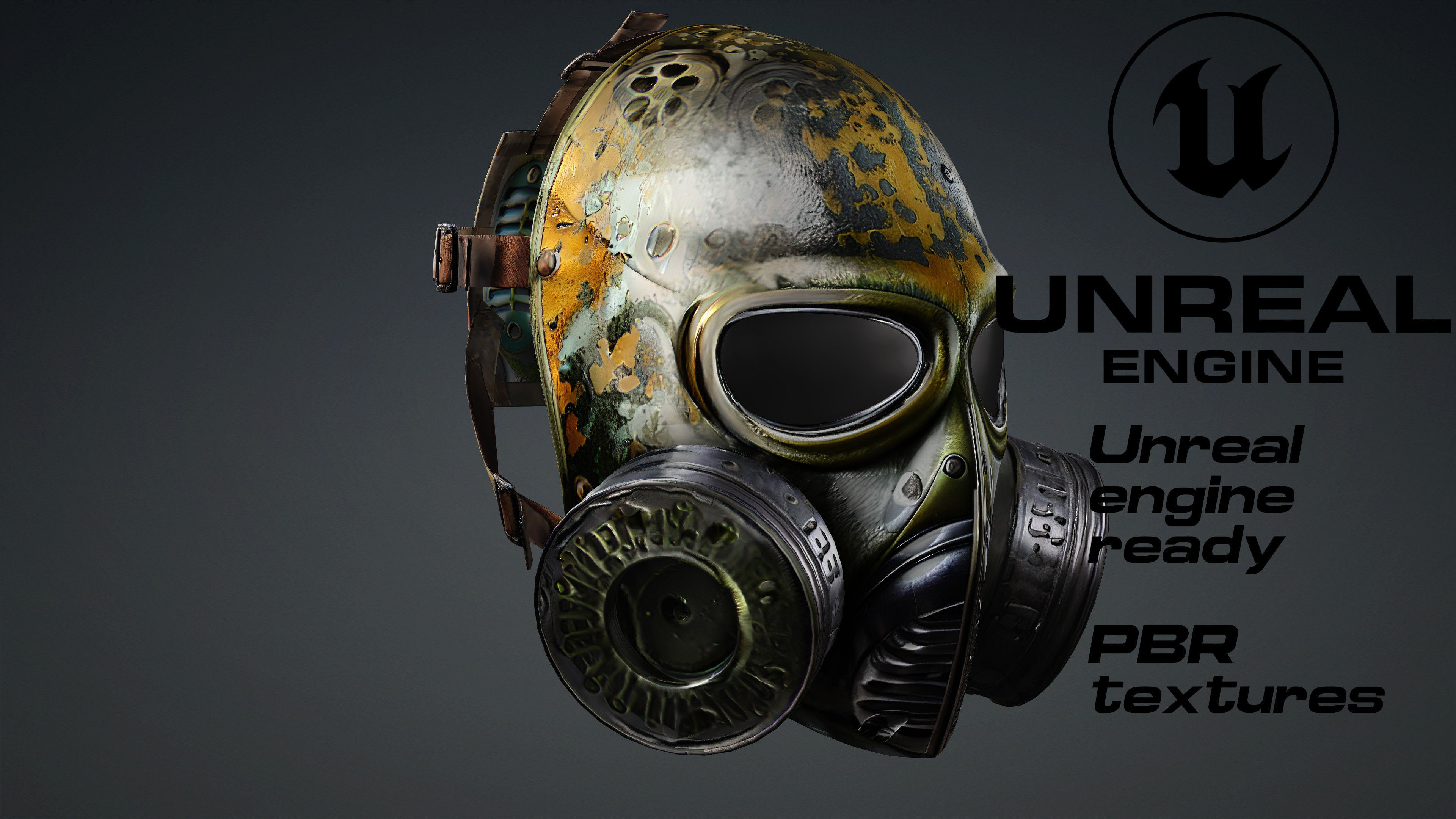 Apocalyptic Gas Mask game ready  UE5  FBX  Low-poly 3D model_1