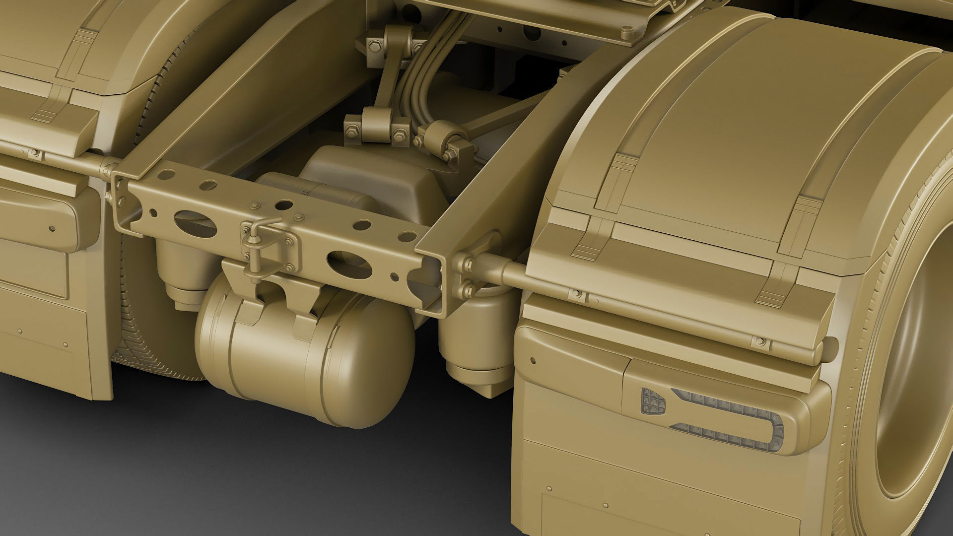 Mercedes eActros 600 with trailer 3D model_35