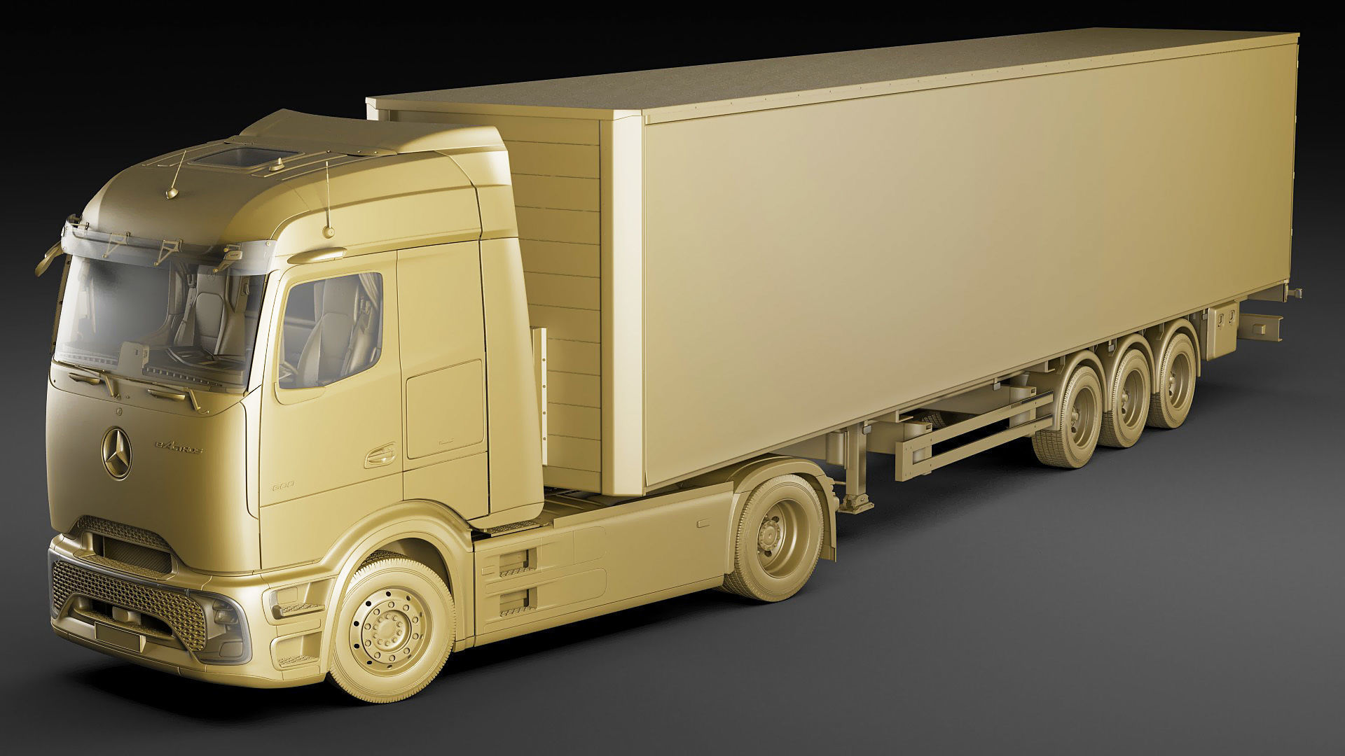 Mercedes eActros 600 with trailer 3D model_30