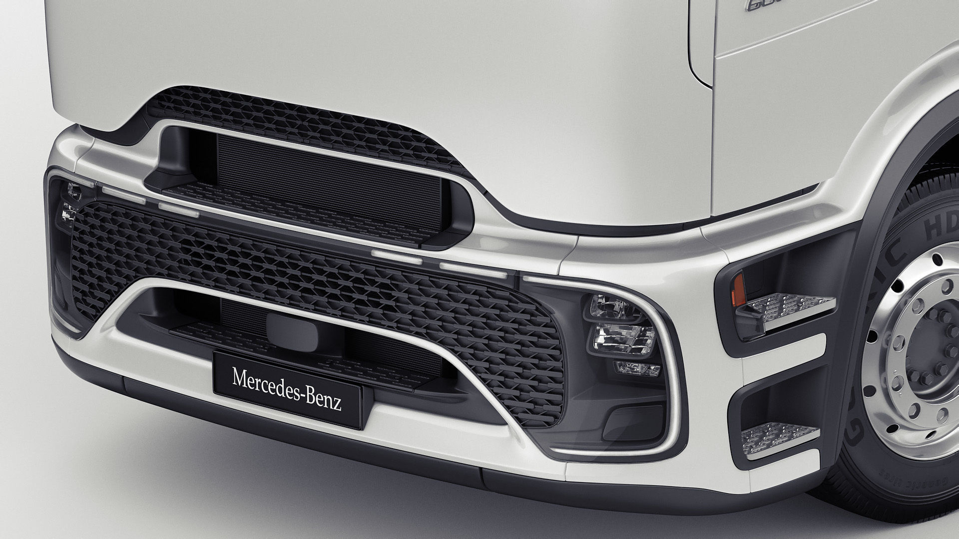 Mercedes eActros 600 with trailer 3D model_9