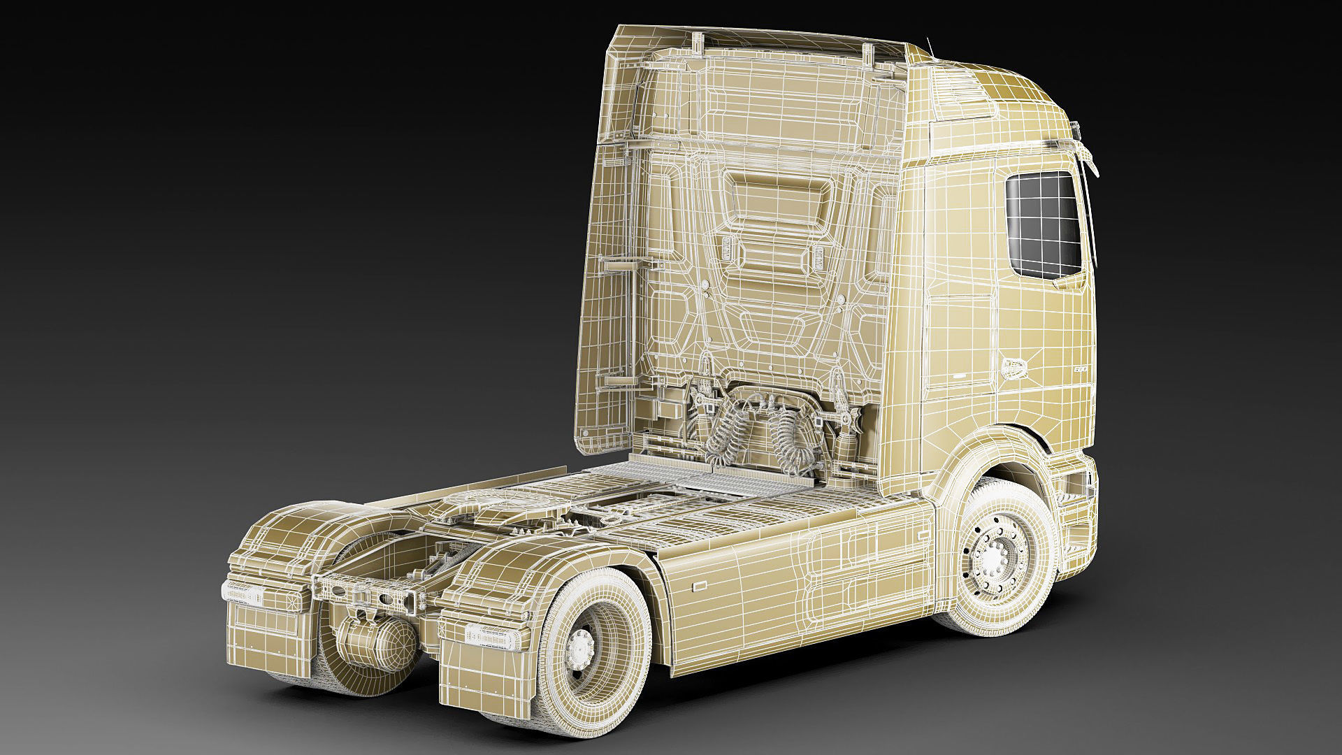 Mercedes eActros 600 with trailer 3D model_40