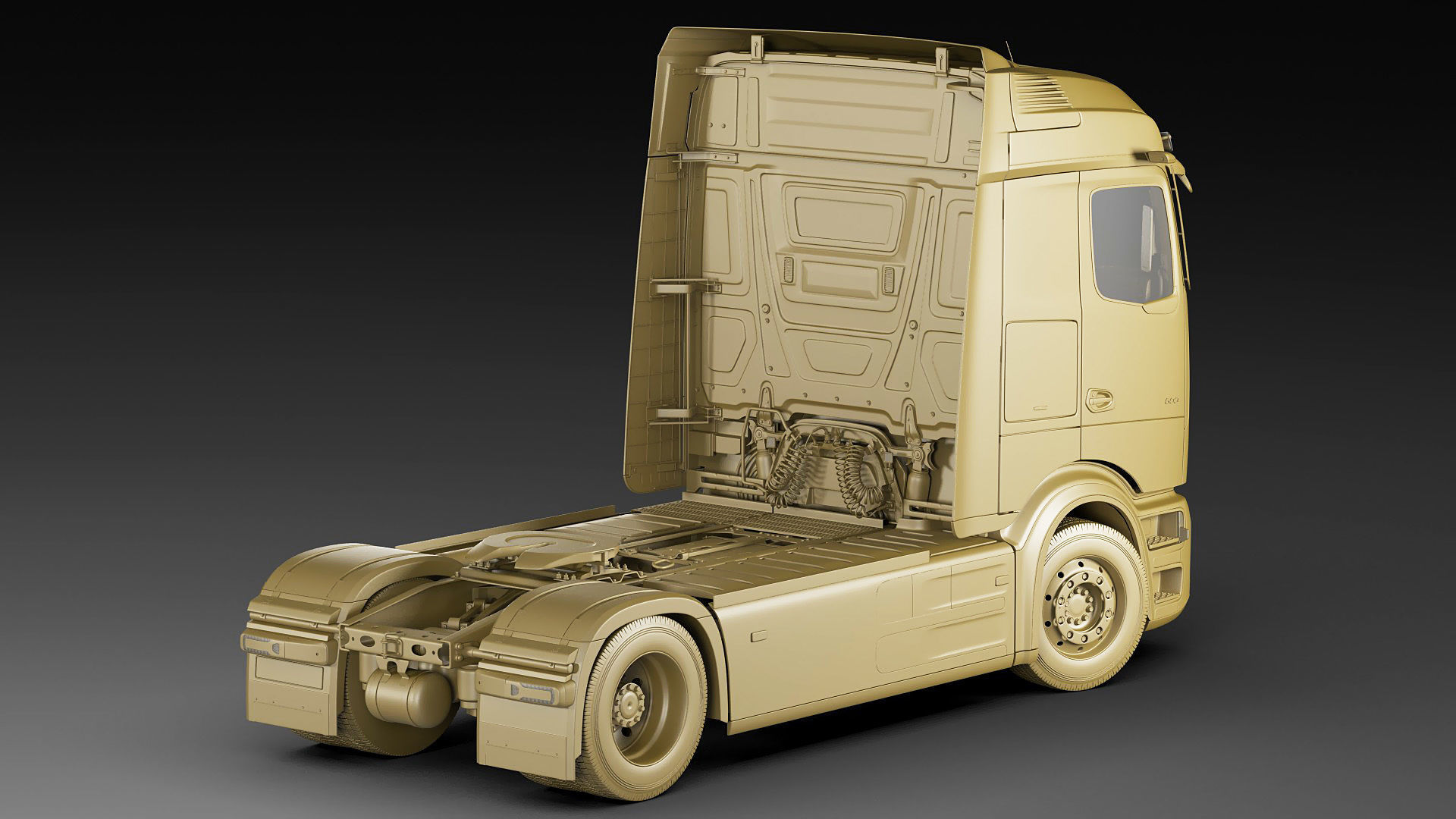 Mercedes eActros 600 with trailer 3D model_33