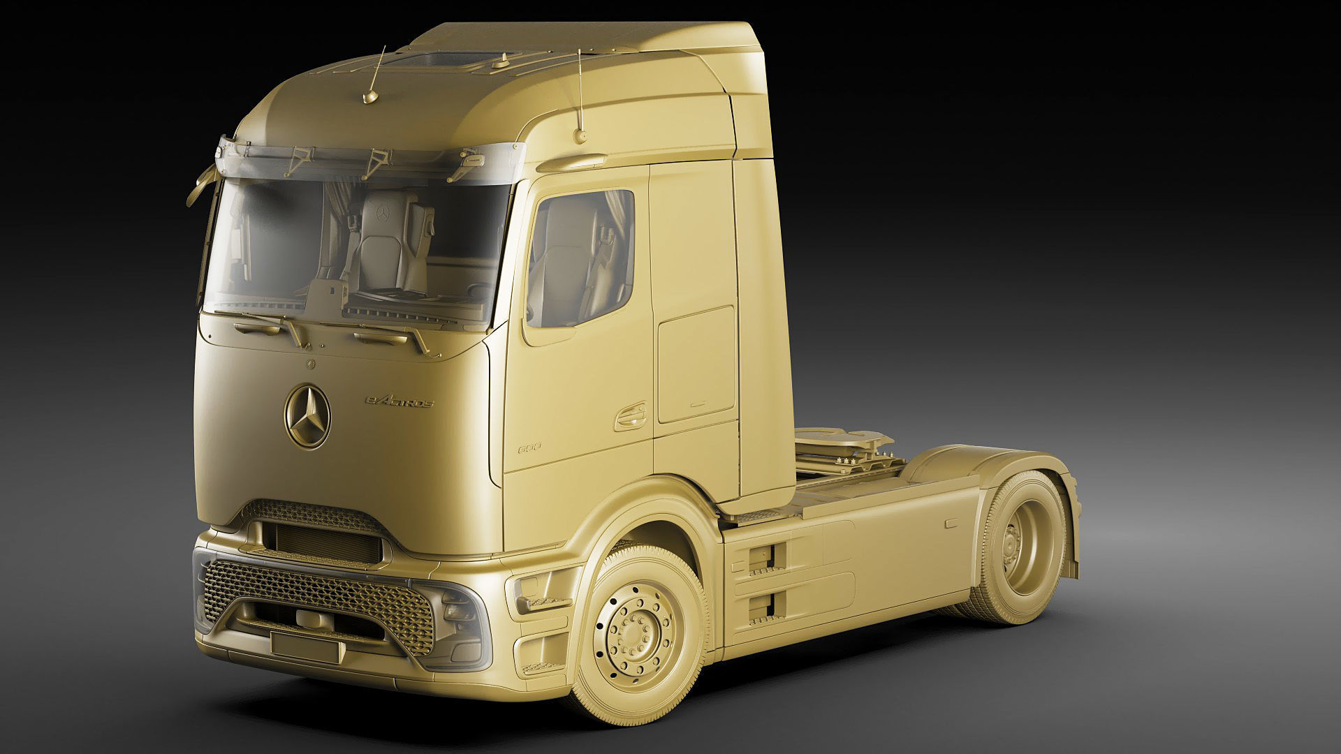 Mercedes eActros 600 with trailer 3D model_32
