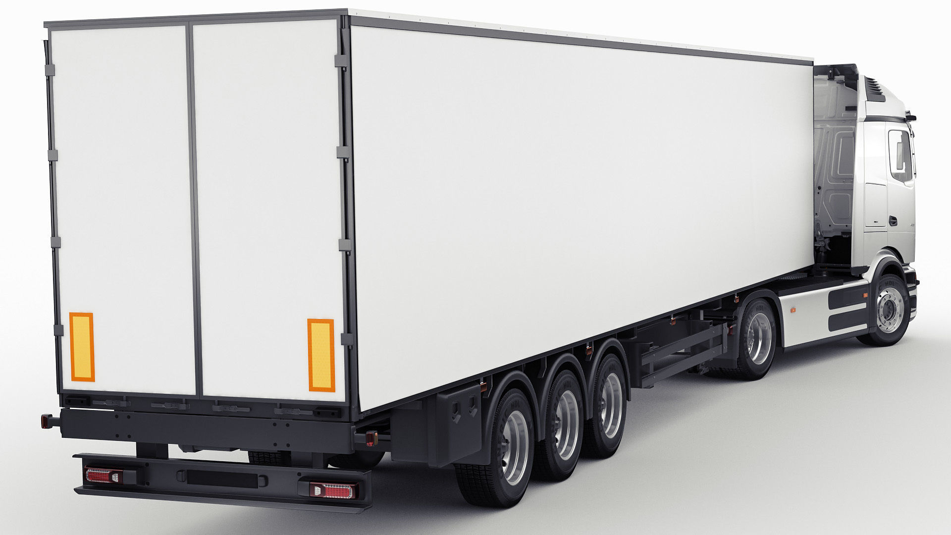 Mercedes eActros 600 with trailer 3D model_5