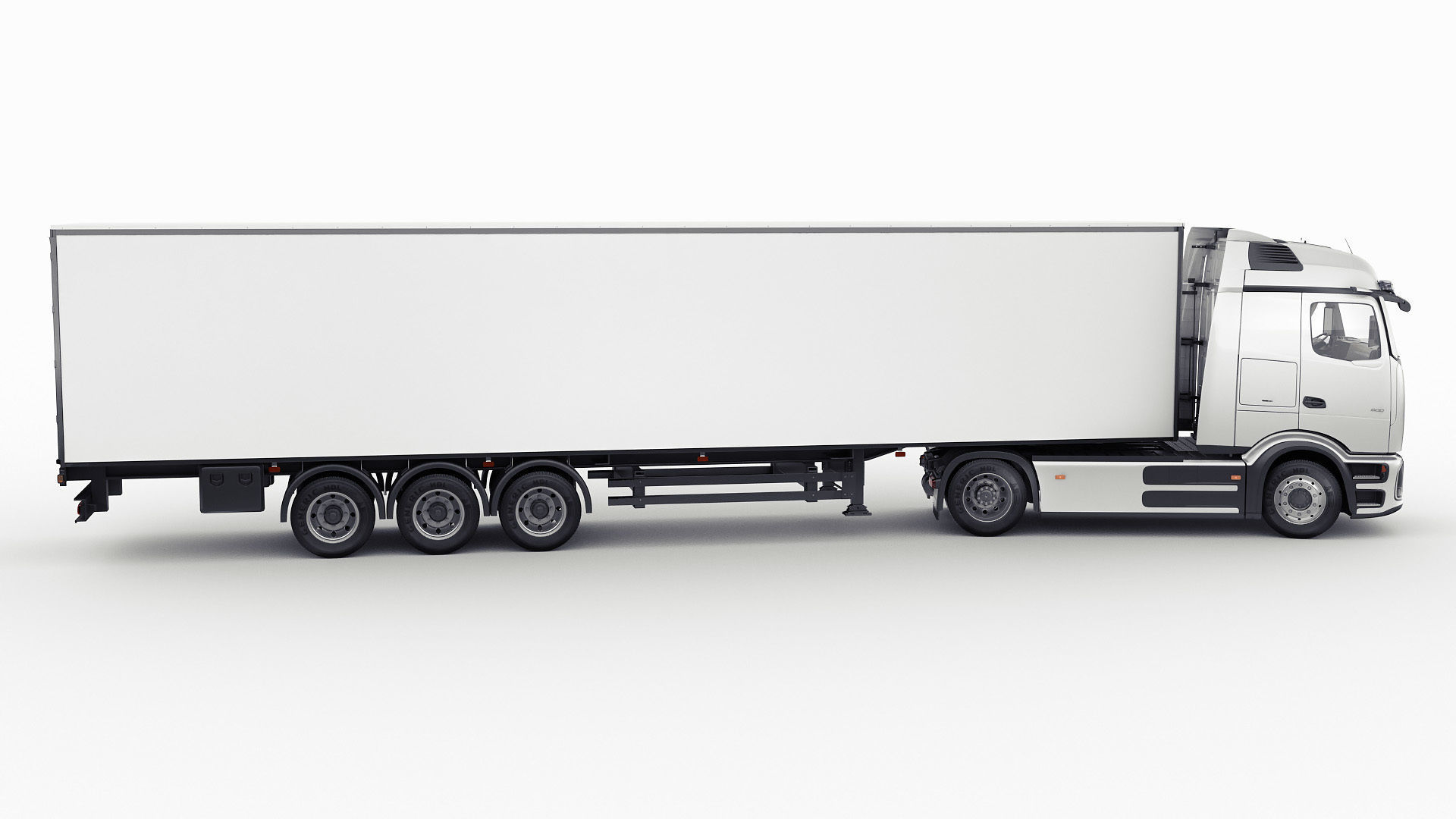 Mercedes eActros 600 with trailer 3D model_8