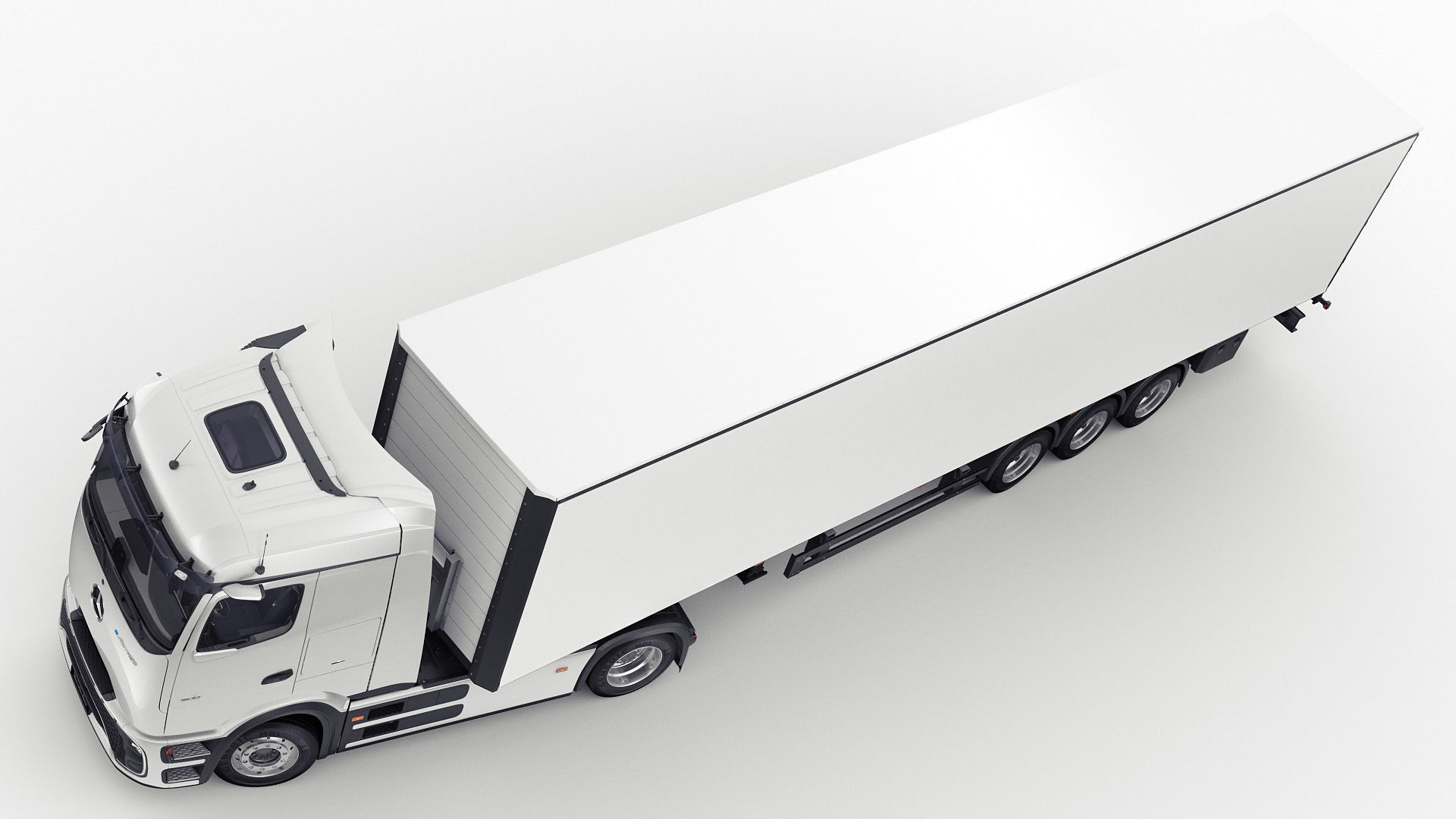 Mercedes eActros 600 with trailer 3D model_13